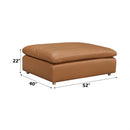 Brighton Ottoman, Brown Top Grain Leather Acme