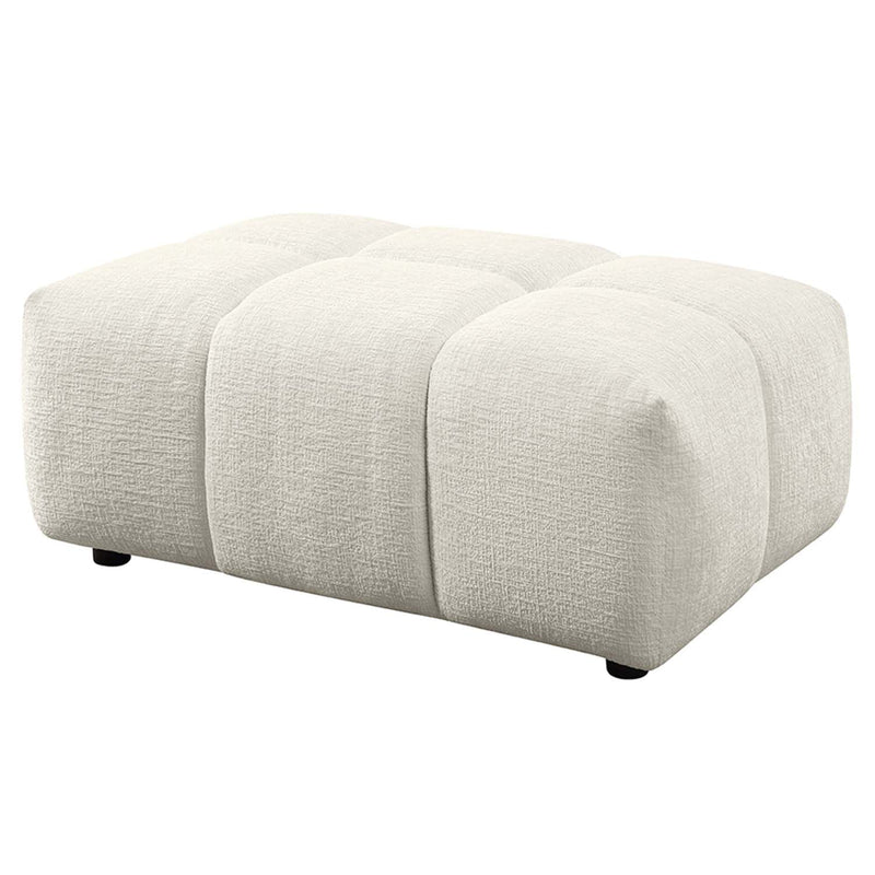 Loanna Ottoman, Beige Linen Acme