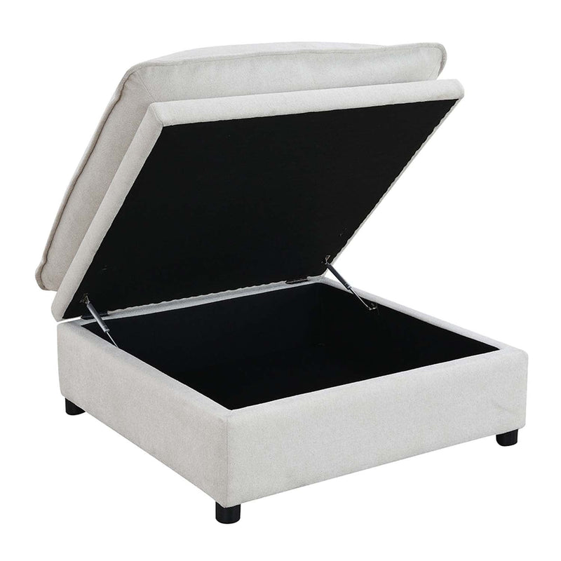 Marisa Ottoman w/Storage, Beige Boucle Acme