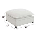 Marisa Ottoman w/Storage, Beige Boucle Acme