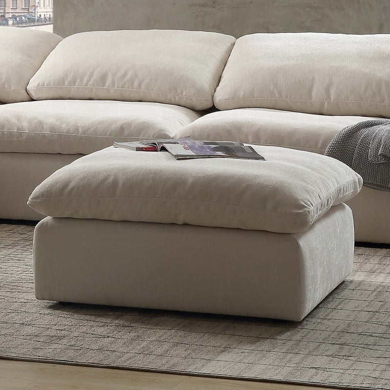 Naveen Ottoman, Ivory Linen Acme