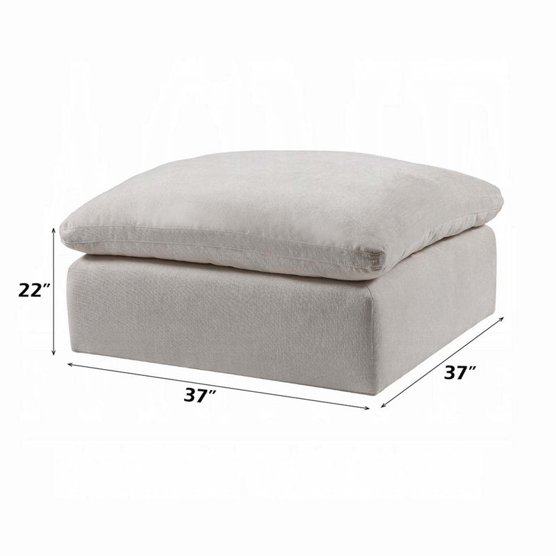 Naveen Ottoman, Ivory Linen Acme