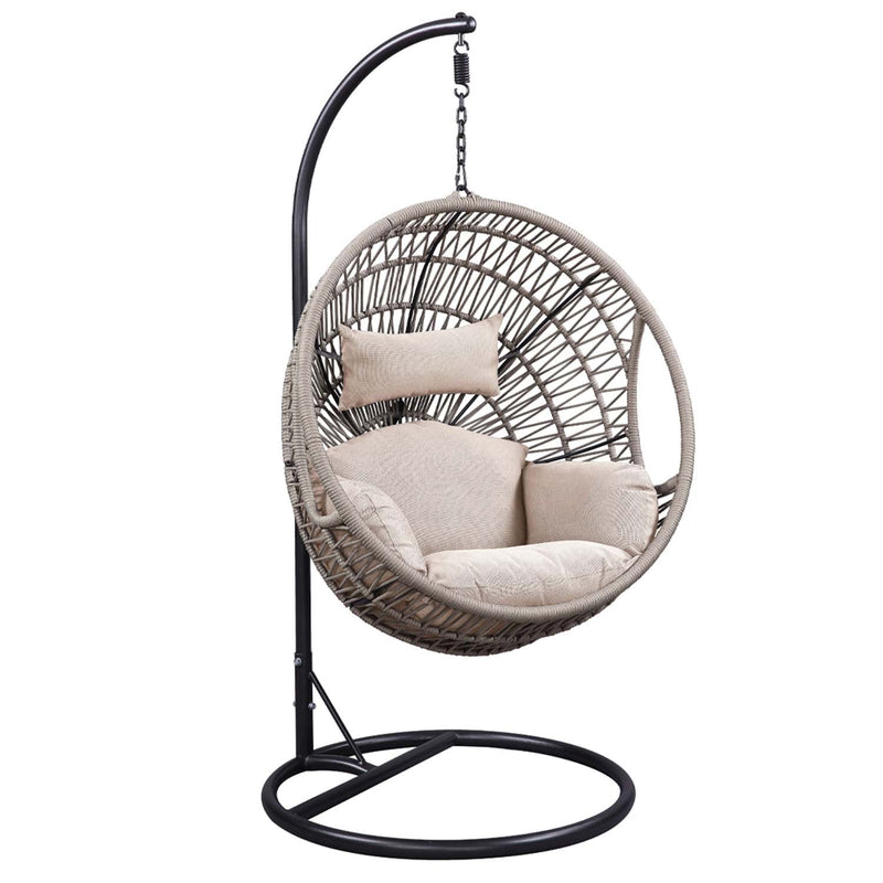 Vasant Hanging Chair, Beige Fabric & Rope Acme