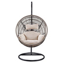 Vasant Hanging Chair, Beige Fabric & Rope Acme