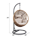 Vasant Hanging Chair, Beige Fabric & Rope Acme