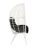 Galzed Patio Lounge Chair, Black Fabric & White Wicker Acme