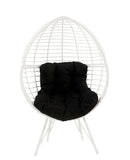 Galzed Patio Lounge Chair, Black Fabric & White Wicker Acme