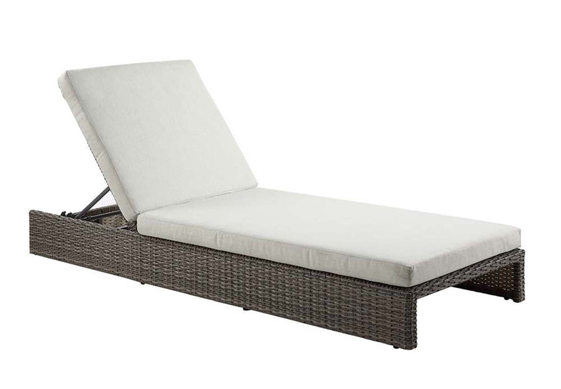 Salena Patio Sun Lounge, Beige Fabric & Gray Finish Acme