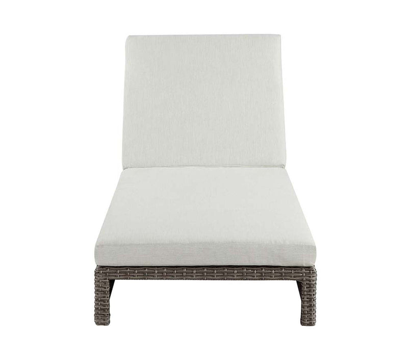 Salena Patio Sun Lounge, Beige Fabric & Gray Finish Acme