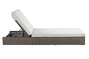 Salena Patio Sun Lounge, Beige Fabric & Gray Finish Acme