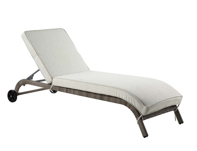 Salena Patio Sun Lounge, Beige Fabric & Gray Finish Acme