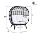 Penelope Patio Lounge Chair, Cream Fabric & Black Finish Acme