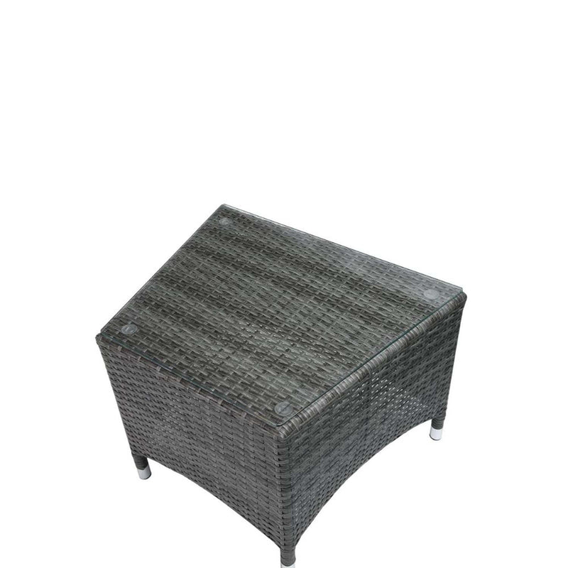 Tashelle 3PC Pack Patio Bistro Set, Gray Fabric & Gray Wicker Acme