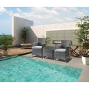 Tashelle 3PC Pack Patio Bistro Set, Gray Fabric & Gray Wicker Acme