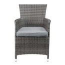 Tashelle 3PC Pack Patio Bistro Set, Gray Fabric & Gray Wicker Acme
