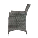 Tashelle 3PC Pack Patio Bistro Set, Gray Fabric & Gray Wicker Acme