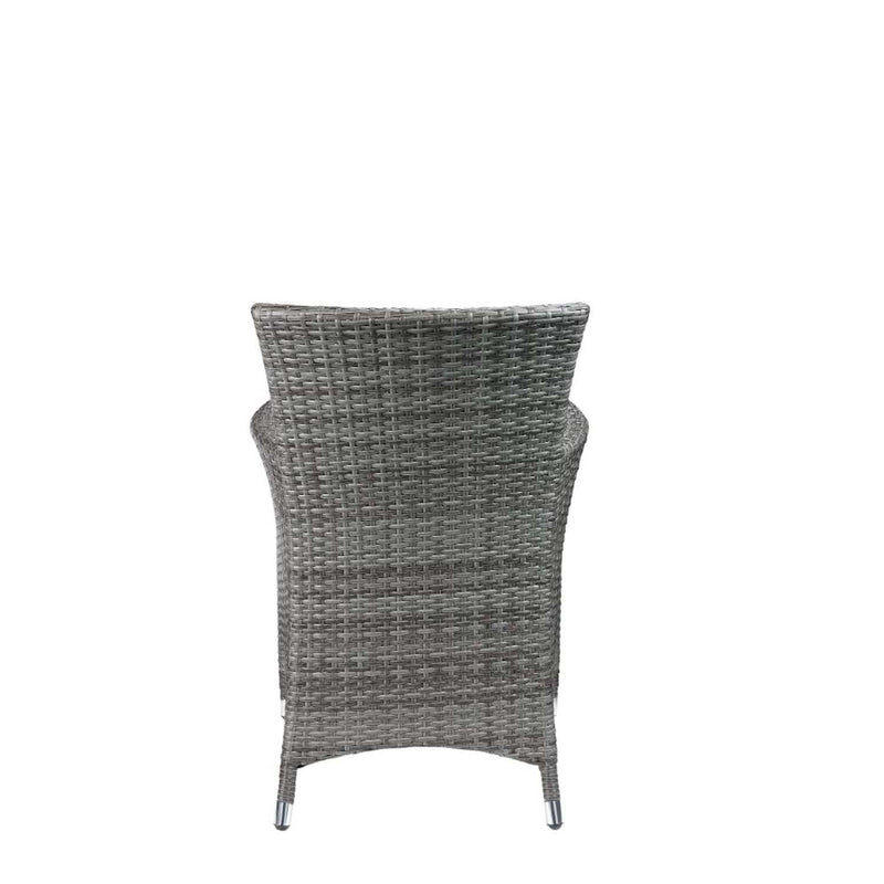 Tashelle 3PC Pack Patio Bistro Set, Gray Fabric & Gray Wicker Acme