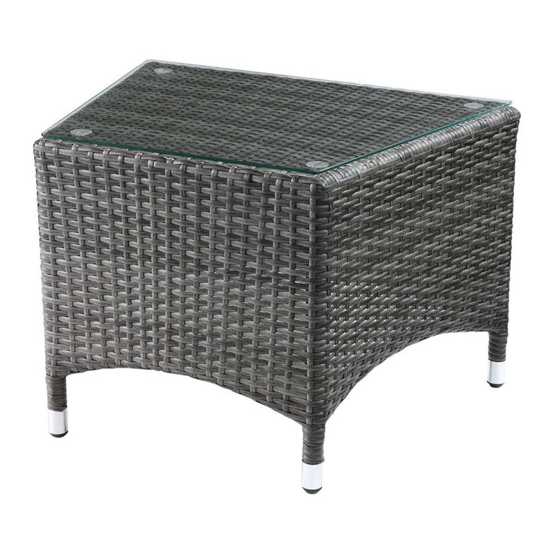 Tashelle 3PC Pack Patio Bistro Set, Gray Fabric & Gray Wicker Acme