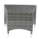 Tashelle 3PC Pack Patio Bistro Set, Gray Fabric & Gray Wicker Acme