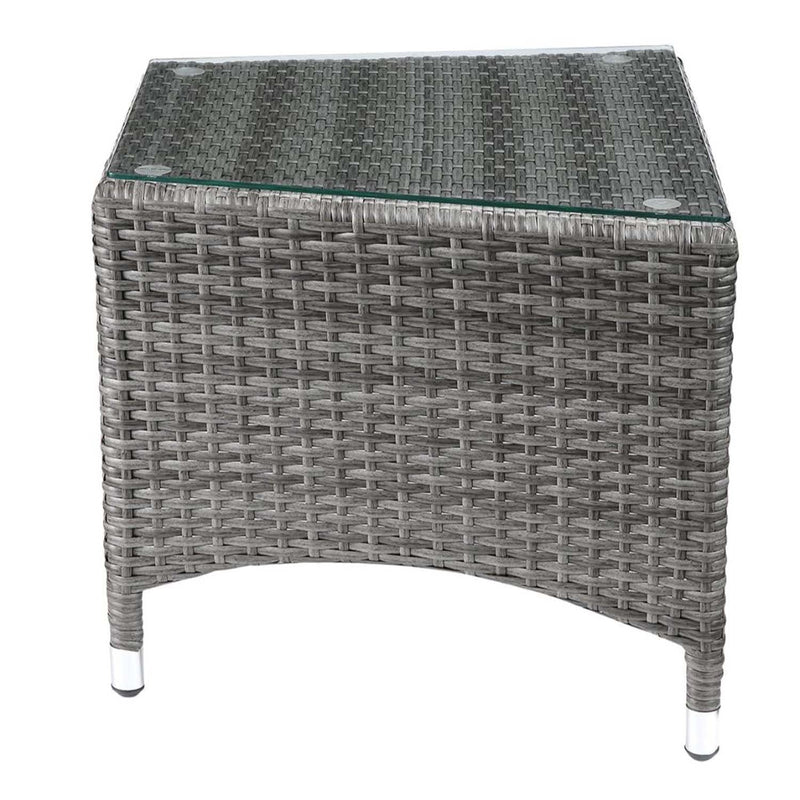 Tashelle 3PC Pack Patio Bistro Set, Gray Fabric & Gray Wicker Acme