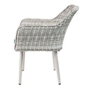 Tashay 3PC Pack Patio Bistro Set, Green Fabric & Beige Wicker Acme