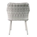 Tashay 3PC Pack Patio Bistro Set, Green Fabric & Beige Wicker Acme