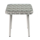 Tashay 3PC Pack Patio Bistro Set, Green Fabric & Beige Wicker Acme