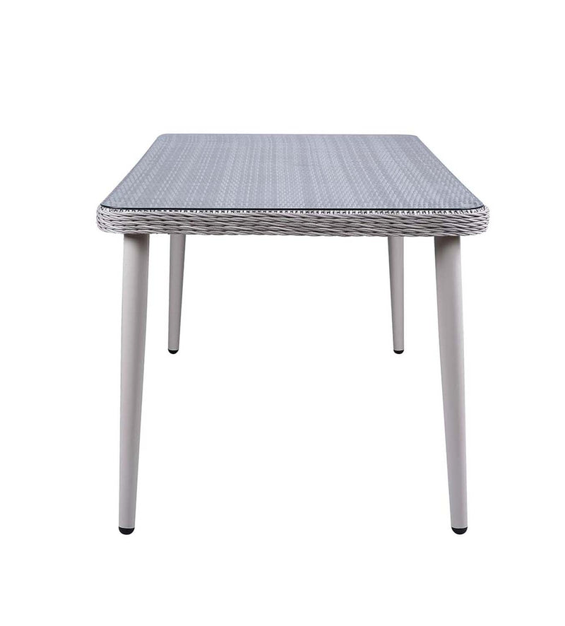 Jenneva 7PC Patio Dining Set, Night Green Fabric & Gray Finish Acme