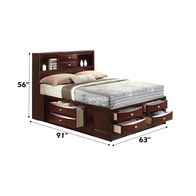 Ireland Queen Bed w/Storage, Espresso Finish Acme