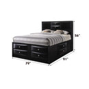 Ireland King Bed w/Storage, Black Finish Acme