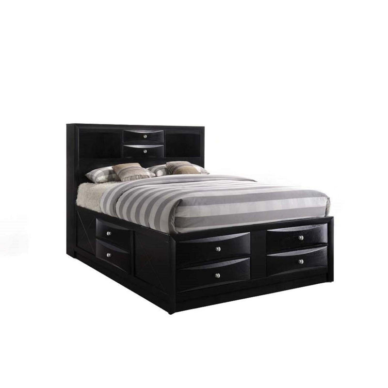 Ireland Full Bed w/Storage, Black Finish Acme