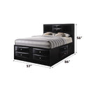 Ireland Full Bed w/Storage, Black Finish Acme