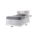 Ireland Queen Bed w/Storage, White Finish Acme