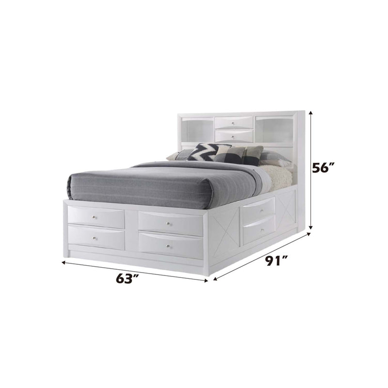 Ireland Queen Bed w/Storage, White Finish Acme