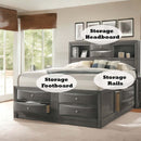 Ireland Queen Bed w/Storage, Gray Oak Finish Acme