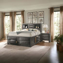 Ireland Queen Bed w/Storage, Gray Oak Finish Acme