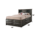 Ireland Full Bed w/Storage, Gray Oak Finish Acme