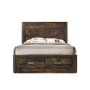 Elettra Queen Bed w/Storage, Rustic Walnut Finish Acme