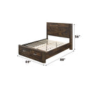 Elettra Queen Bed w/Storage, Rustic Walnut Finish Acme