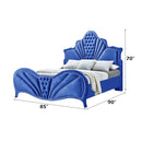 Dante King Bed, Blue Velvet Acme