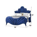 Dante Queen Bed, Blue Velvet Acme