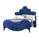 Dante Queen Bed, Blue Velvet Acme