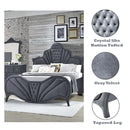 Dante Queen Bed, Gray Velvet Acme
