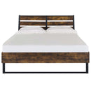 Juvanth King Bed, Rustic Oak & Black Finish Acme