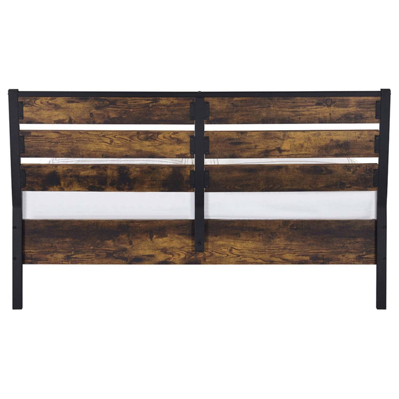 Juvanth King Bed, Rustic Oak & Black Finish Acme