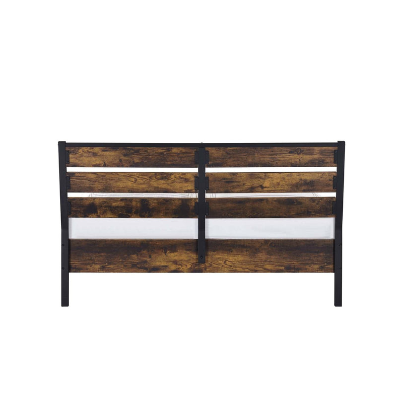 Juvanth Queen Bed, Rustic Oak & Black Finish Acme