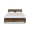 Juvanth King Bed w/Storage, Rustic Oak & Black Finish Acme