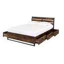 Juvanth King Bed w/Storage, Rustic Oak & Black Finish Acme