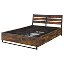 Juvanth Queen Bed w/Storage, Rustic Oak & Black Finish Acme