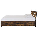 Juvanth Queen Bed w/Storage, Rustic Oak & Black Finish Acme